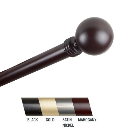 Central Design Globus 1 in. Curtain Rod, 48-84 in. - Mahogany CE436935